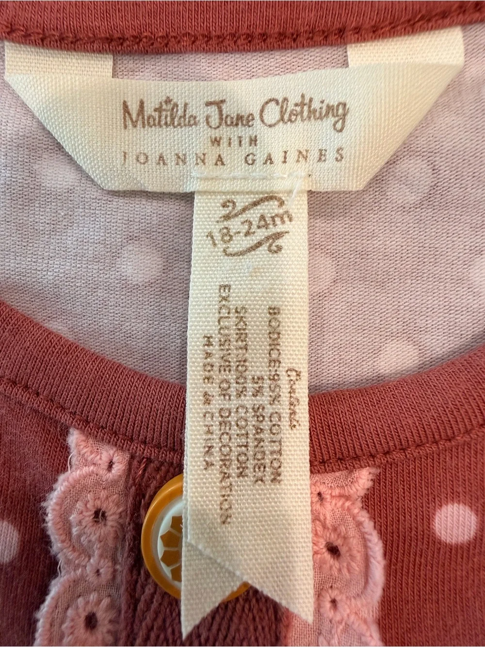 EUC Matilda Jane Coral Polka & Floral Tiered Dress 18-24 months - Picture 4 of 5